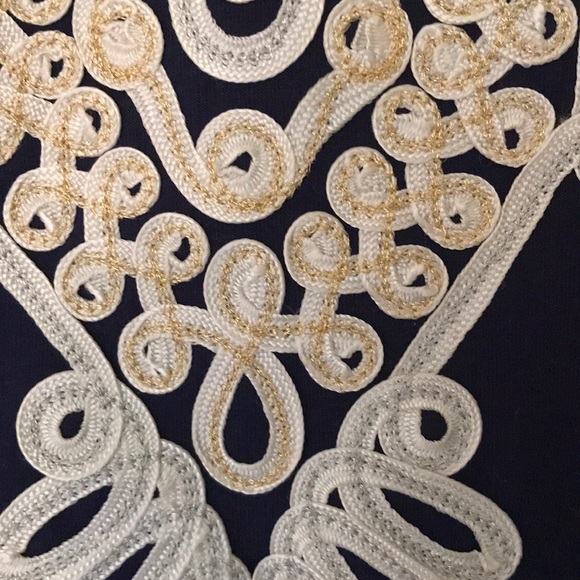 Lily Pulitzer S navy dress with gold collar - Picture 3 of 5